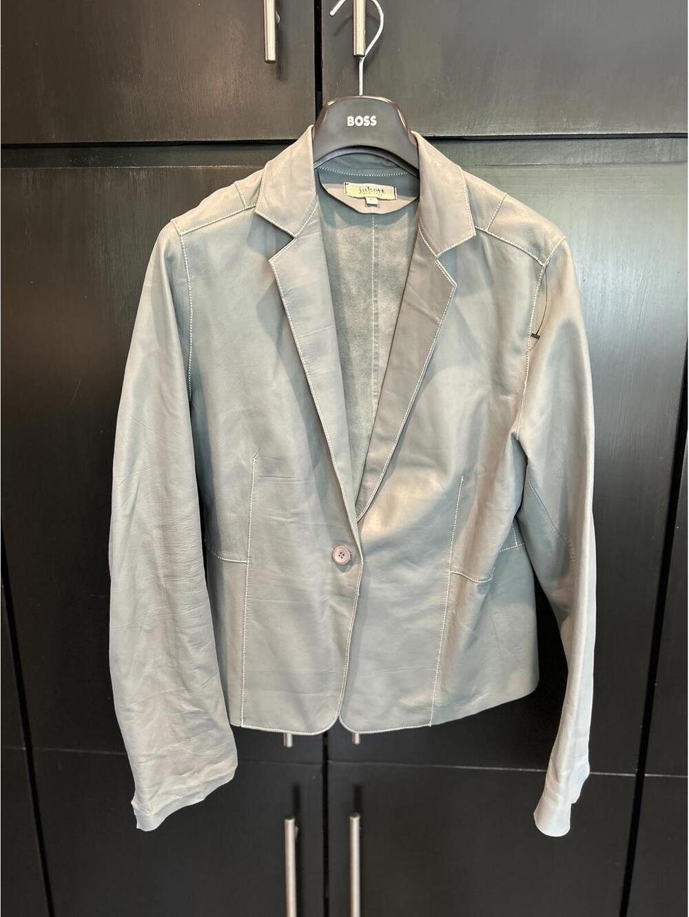 Stylish Jakett New York Women's Leather Blazer - Size L